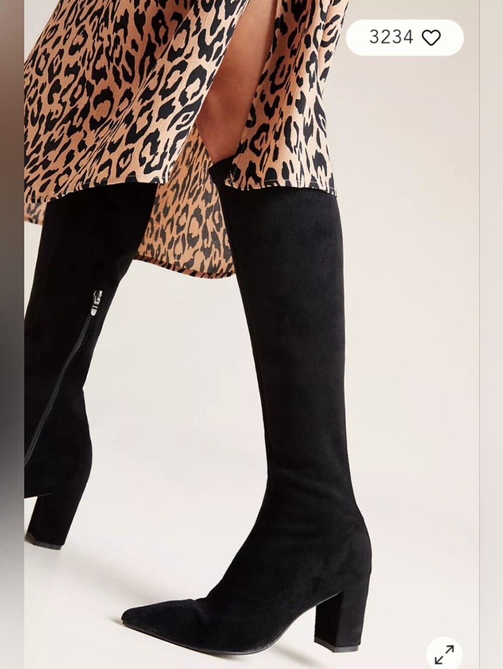 New! Silent D Komass Black Suede Knee-High Block Heel Boots - Women Size 39 Wide